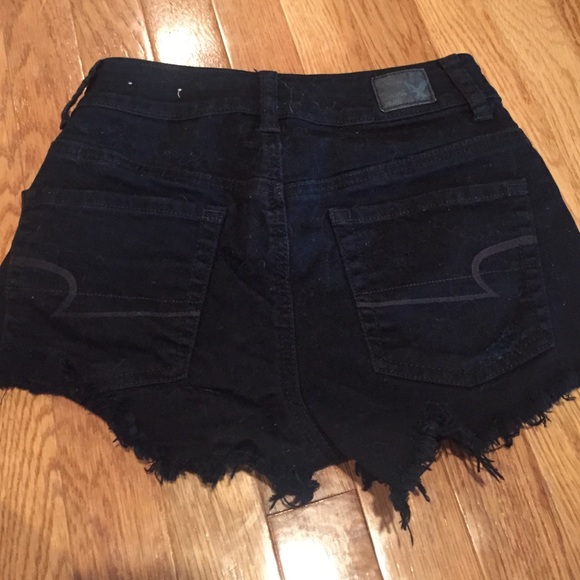 Black distressed high waist shorts - Picture 2 of 2