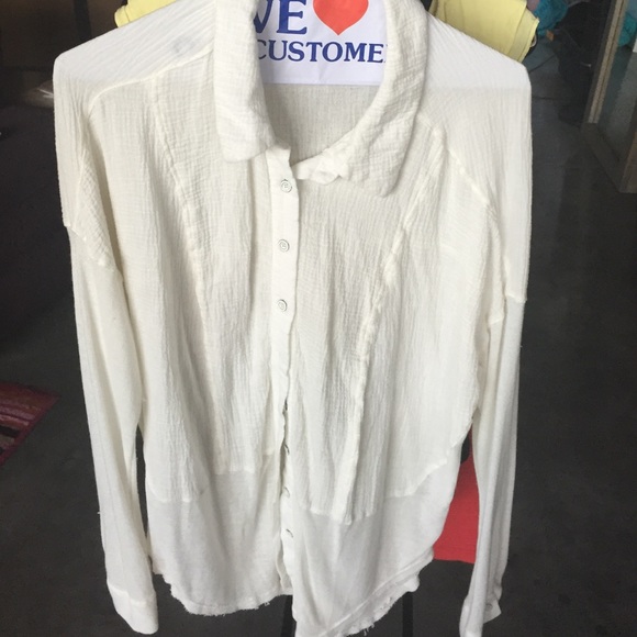 Free People 100% cotton button up