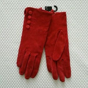 H&M Red Suede Gloves