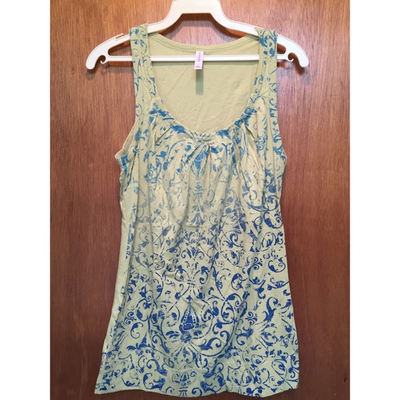 Green/blue patterned tank