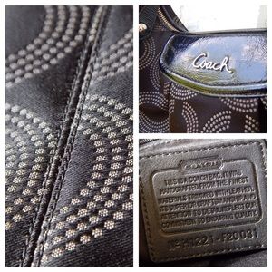 Coach Dotted Hobo Bag - Black - 100% Authentic