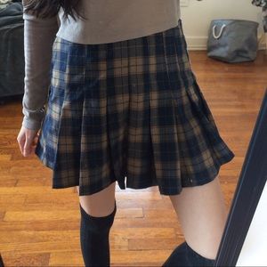 Blue plaid skirt