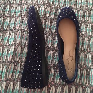 Jessica Simpson navy blue studded flats size 9