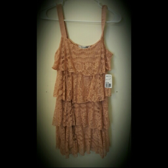 Short Length Peach Lace dress