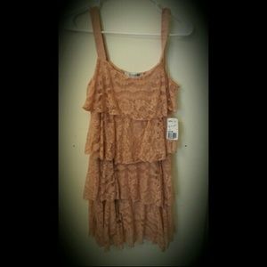 Short Length Peach Lace dress
