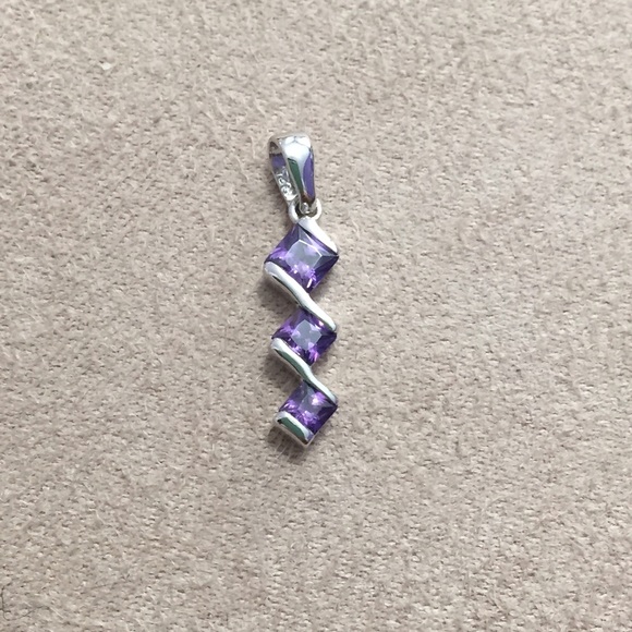 Purple and silver pendant