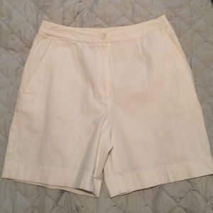 White Linen High waisted shorts
