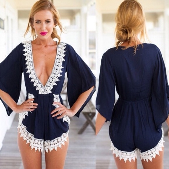 Navy blue romper