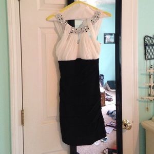 Black and white dress with studded top