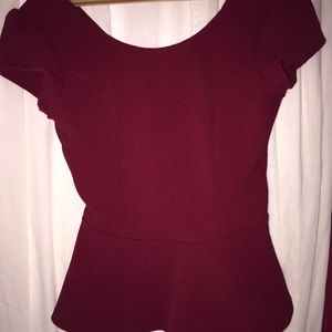 Red peplum top