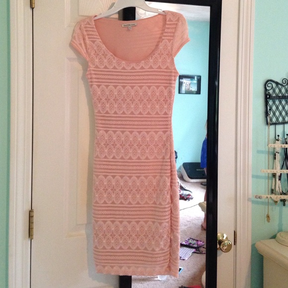 Coral laced dress