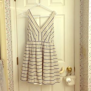 J.Crew V-neck striped A-line dress!