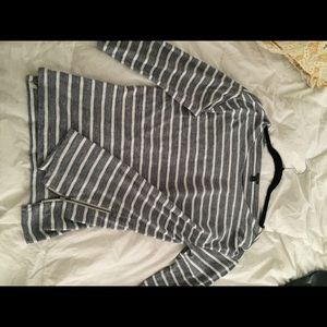 J. Crew Striped Side Zip top