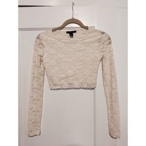 Lace long sleeve crop top