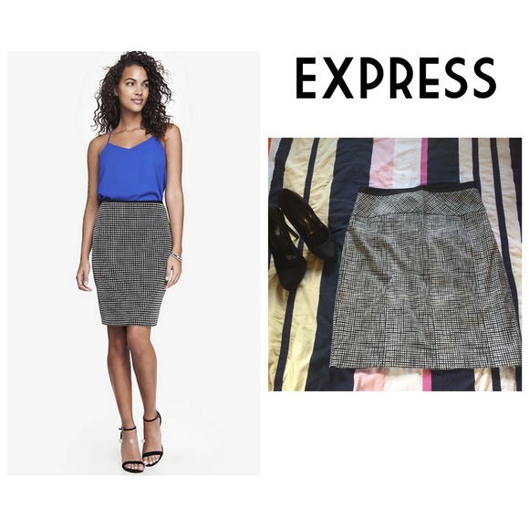 NWOT Express black & white pencil skirt