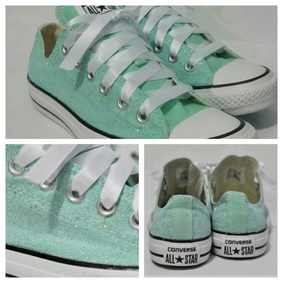 aqua glitter converse