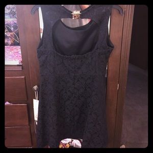 Black flower print dress