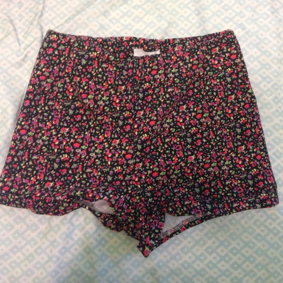 High waisted floral shorts