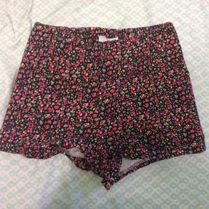 High waisted floral shorts