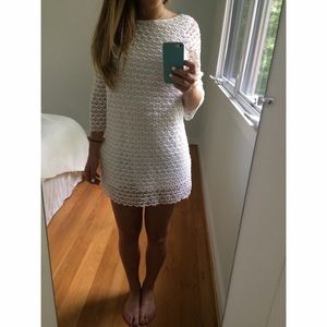 White scallop lace dress