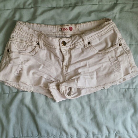 White denim shorts