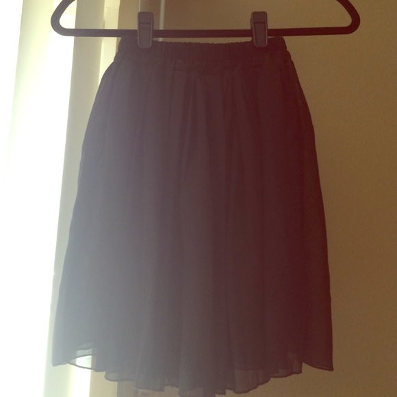 Black Chiffon Skirt