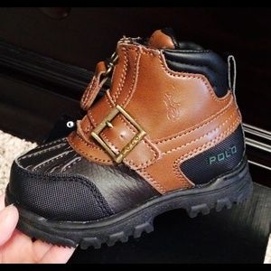 NEW POLO RALPH LAUREN CHOCOLATE/TAN TODDLER BOOTS