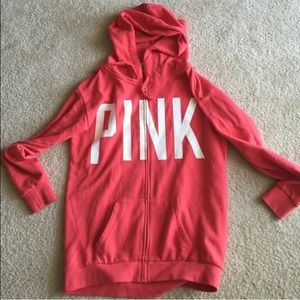 VS Pink zip up sweater