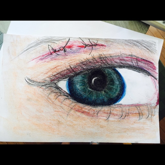 Drawing of eye and stitches 🌸🌵