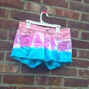 Tye dye high rise shorts