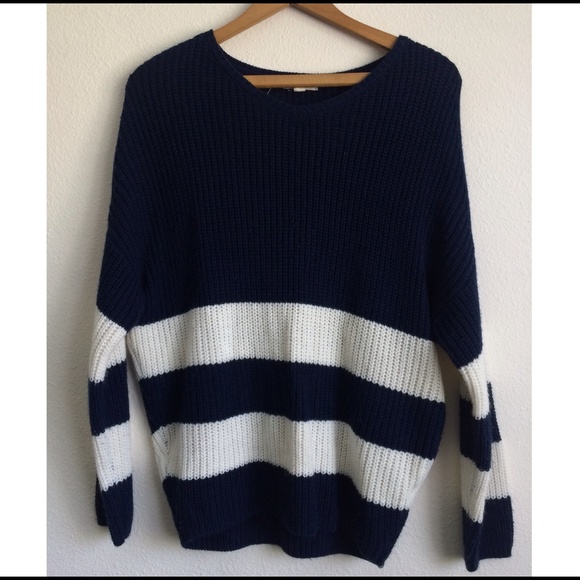 Navy & White Stripped Sweater
