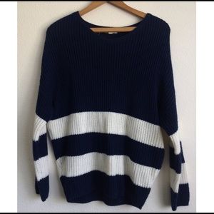Navy & White Stripped Sweater