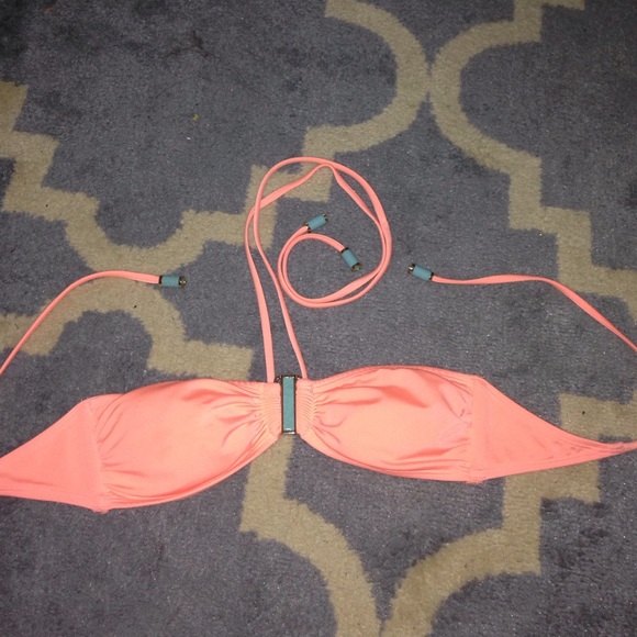 Neon orange bikini top