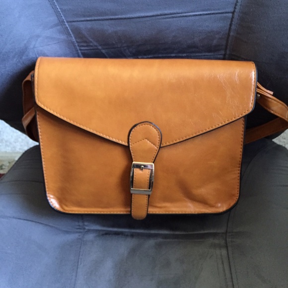 Handbags - Vintage PU leather crossbody satchel.