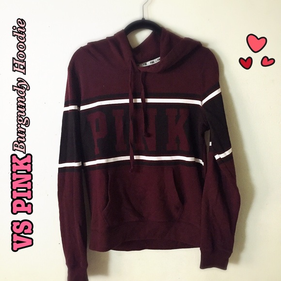 PINK Victoria's Secret Sweaters - 🚫 SOLD 🚫 VS PINK BURGUNDY PULLOVER HOODIE
