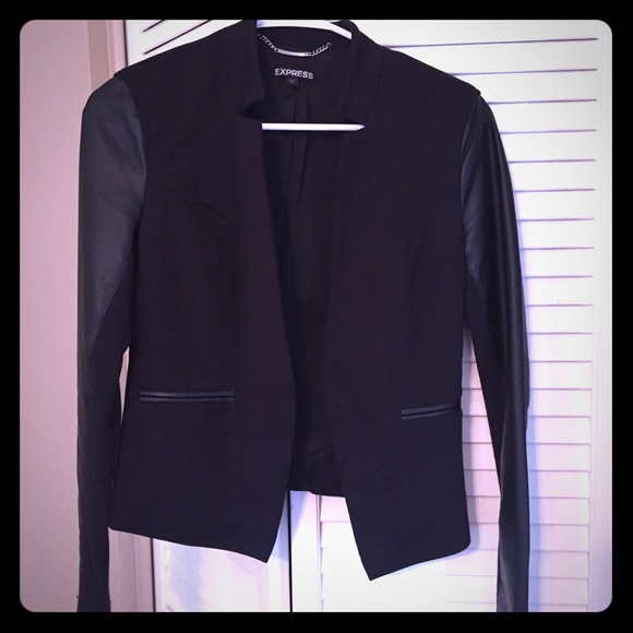 Black blazer with leather