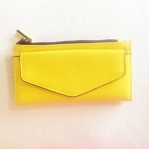 99% new topshop yellow soft leather wallet
