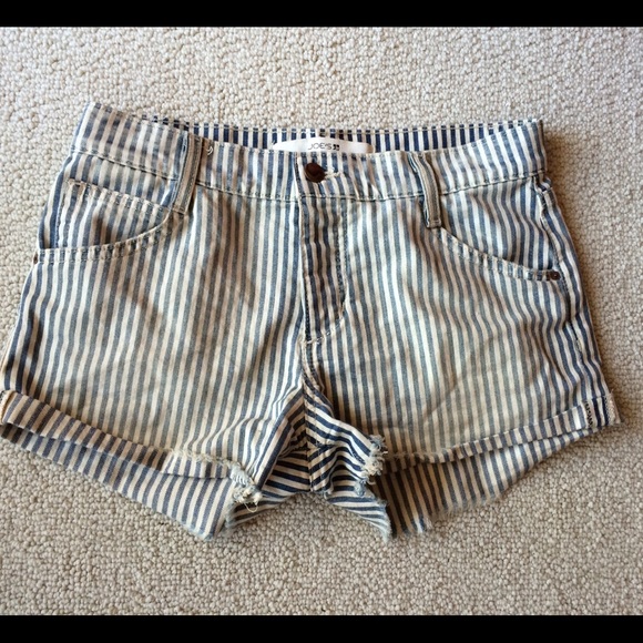 Blue and white high waisted shorts
