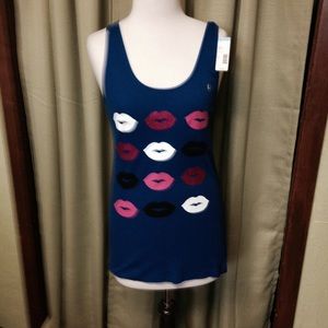 Joe Boxer Royal blue graphic rib tank