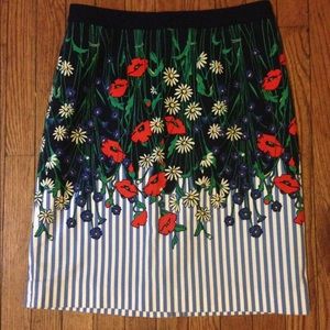 Anthropologie floral pencil skirt, size 8.
