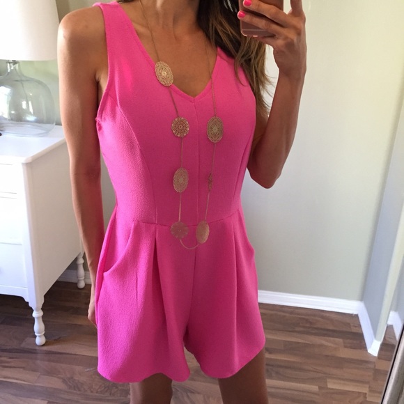 Sold • Gorgeous Pink Dressy Romper - Picture 3 of 4