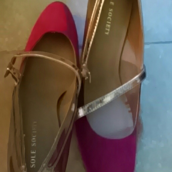 Pink suede like with gold two tone