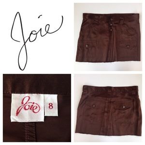 JOIE *silk* chocolate brown mini skirt