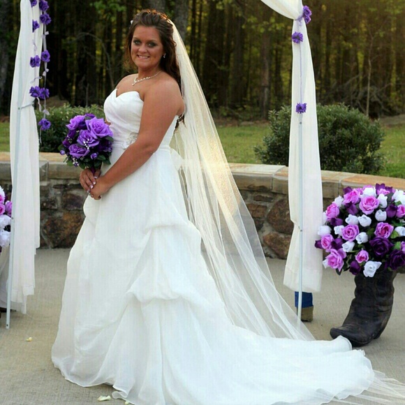 Wedding dress, veil and sash