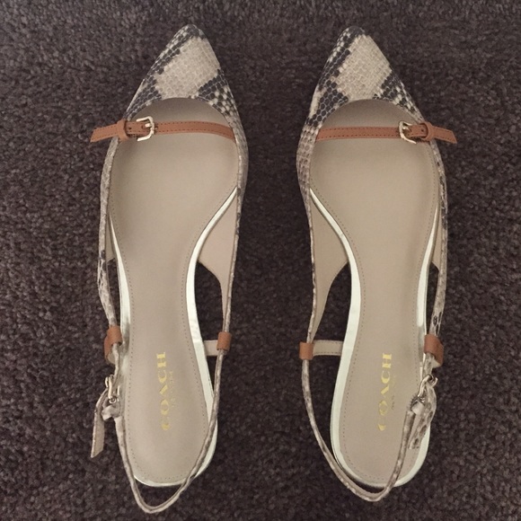 Coach sling back flats