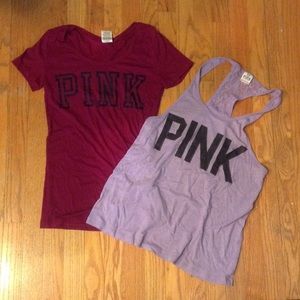 Victoria's Secret Pink tank top bundle.