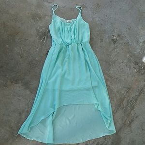 SOLD -- Light blue/teal chiffon summer dress