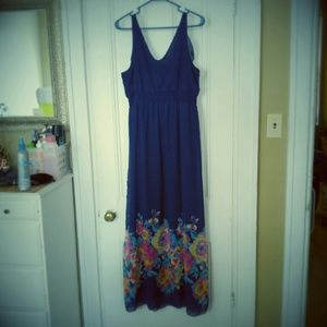 Sheer Navy Maxi Dress