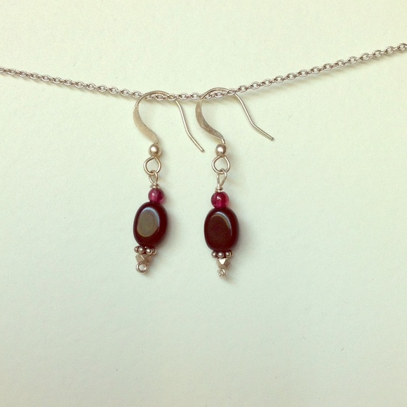 Deep purple eggplant indigo dangle drop earrings