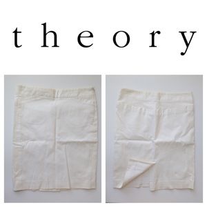 THEORY knee length white skirt